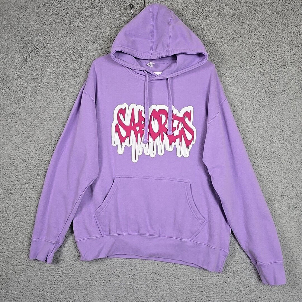 Sabores Pullover Hoodie Unisex Men's Large Sports Sweatshirt Purple